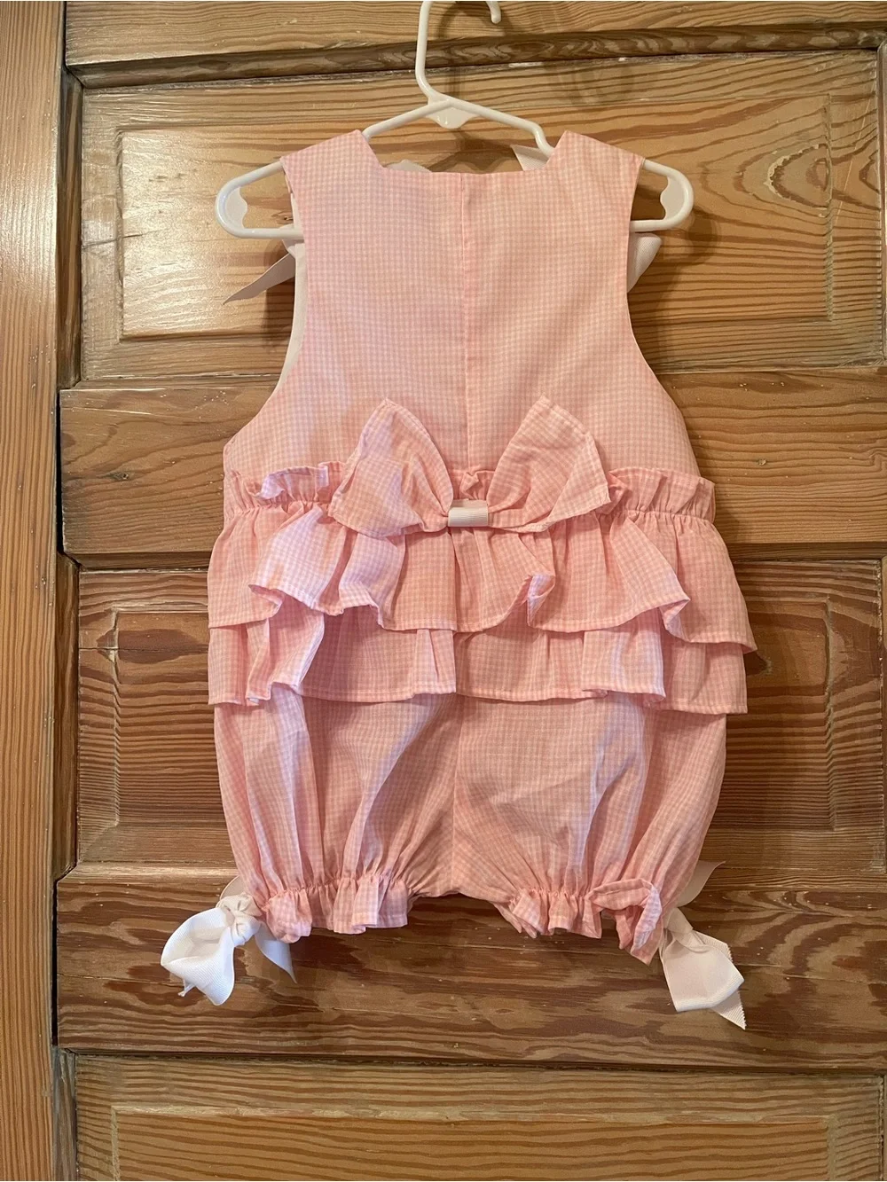 Pink Gingham Romper 1st Birthday Outfit Size 24mo Girls Baby